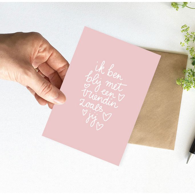 Kaart A6 | Ik ben blij met een vriendin zoals jij - Afbeelding 2