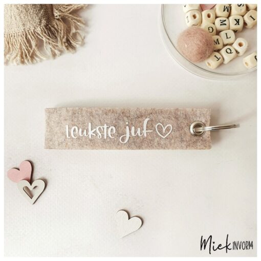 Sleutelhanger "Leukste juf"