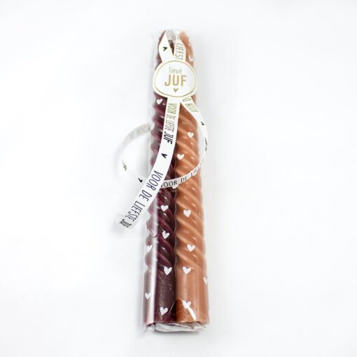 2st. kaarsen "Lieve Juf" - combinatie 4