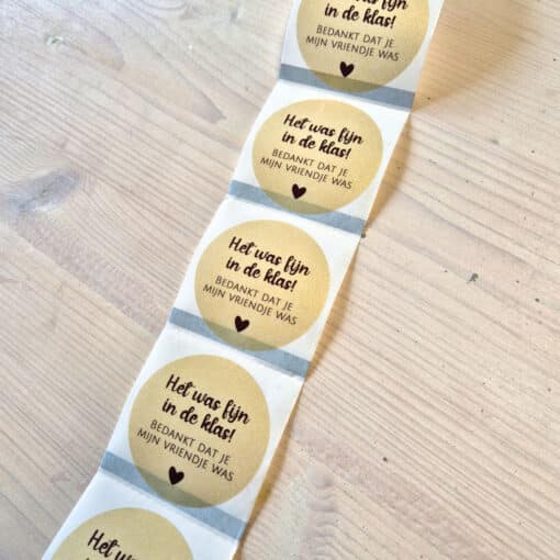 Traktatie sticker | Het was fijn in de klas (5 stuks) - Afbeelding 2
