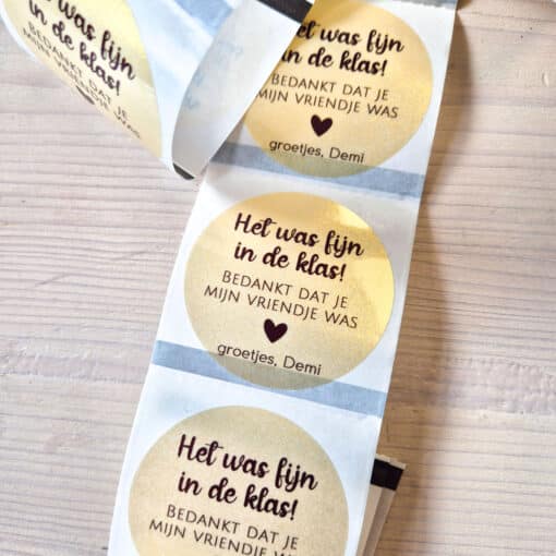 Traktatie sticker | Het was fijn in de klas (5 stuks) - Afbeelding 3