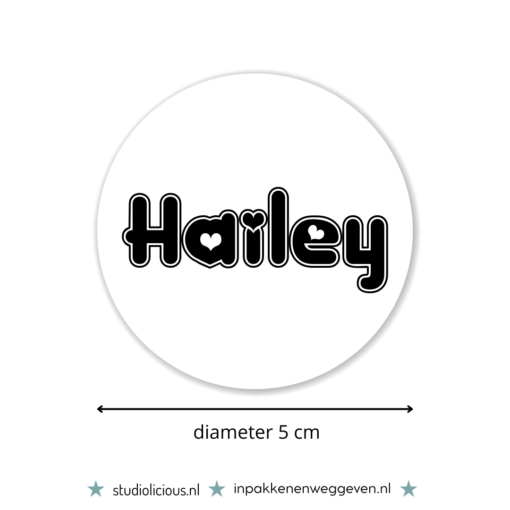 Naamsticker | Hearts (5 stuks)