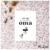Ansichtkaart + gelukspoppetje "Voor mijn allerliefste oma"