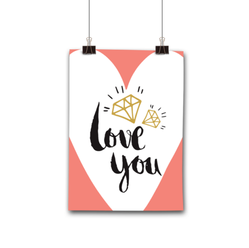Kaart A6 | Love You Diamonds Coral Heart