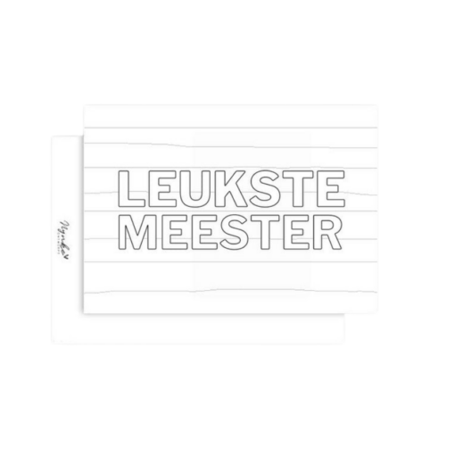 Kaart A6 | Leukste Meester inkleurkaart