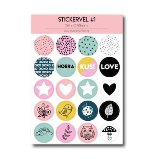 Stickervel - Multi Roze